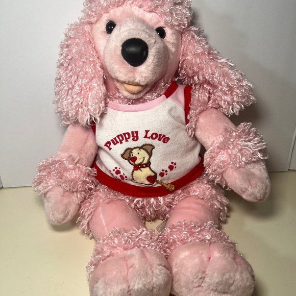 Vintage Retired Build A Bear Pink Poodle 20" Curly Hair Puppy Love With Shirt - Picture 1 of 6